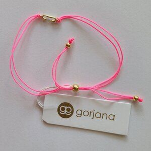 Gorjana Jewelry Barbiecore Pink String Gold Plated C Initial Adjustable Bracelet